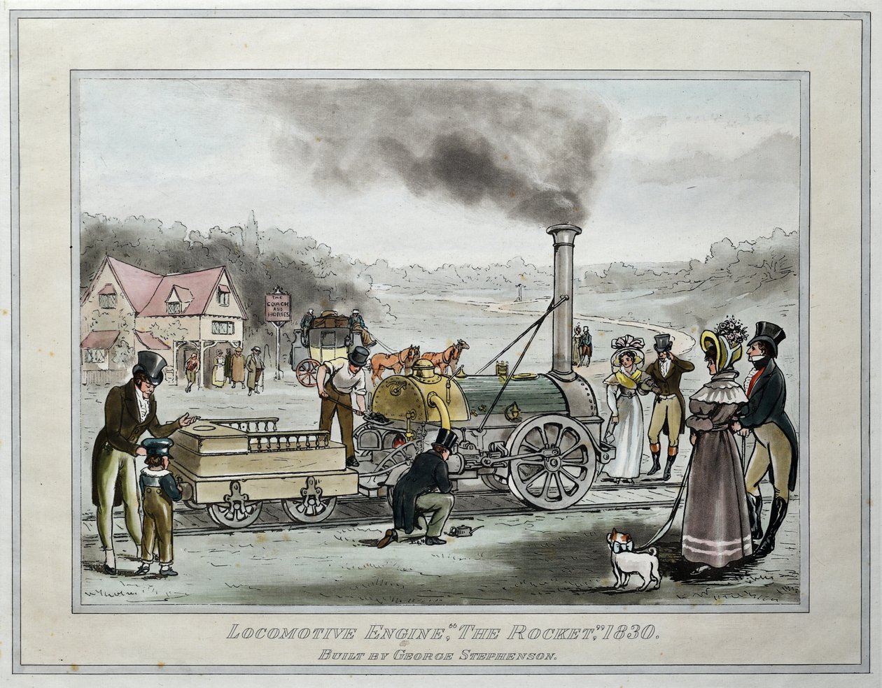 Locomotive Engine, "The Rocket," Built by George Stephenson alkotó: James (after) Naysmith