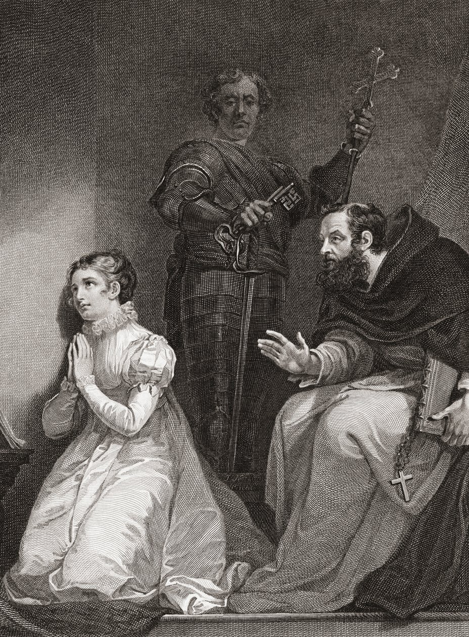John Feckenham meglátogatja Lady Jane Grayt a londoni Towerben (nyomtatás) alkotó: James (after) Northcote