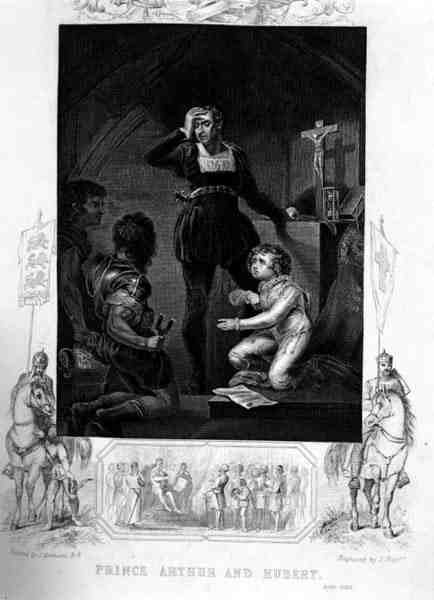 Arthur herceg és Hubert, William Shakespeare János királyában (1564-1616) J. Rogers metszetében (metszet) alkotó: James (after) Northcote