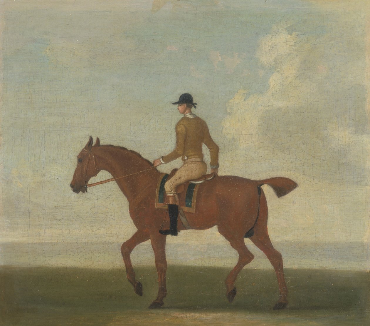 Gesztenye versenyló Jockey Up-al, 1730 körül (olaj, vászon) alkotó: James (attr.) Seymour