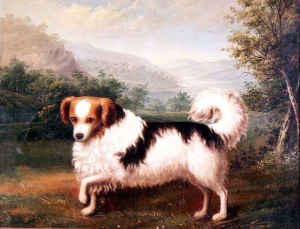 Egy Phallene papillon egy hegyvidéki tájon alkotó: James (attr. to) Barenger