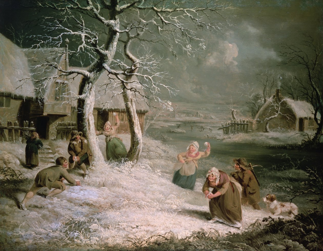 Parasztok hógolyózása, 1790 körül (olaj, vászon) alkotó: James (attr. to) Ward