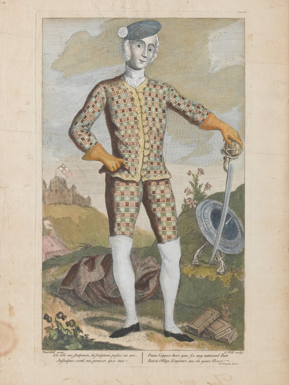 Charles Edward Stuart herceg (színes metszet) alkotó: James (c.1692 1767) (after) Wasdail