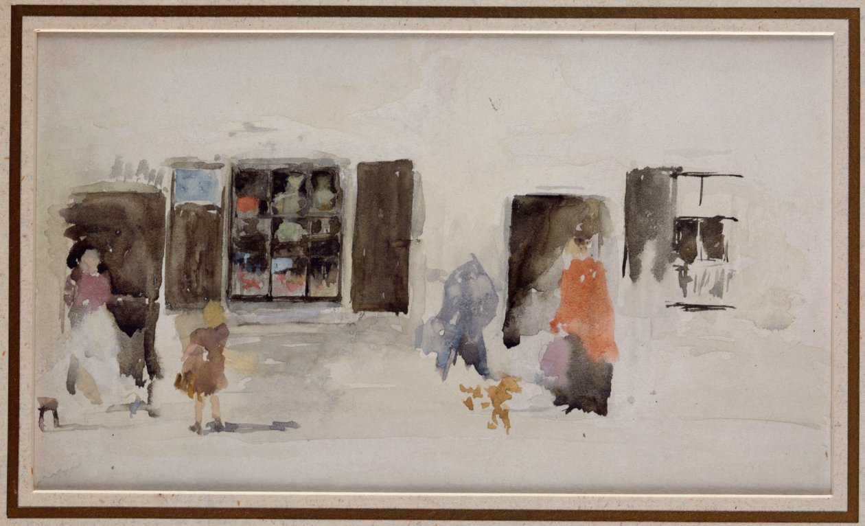 Egy Bretagne-i üzlet redőnnyel ellátott ablakokkal alkotó: James Abbott McNeill Whistler