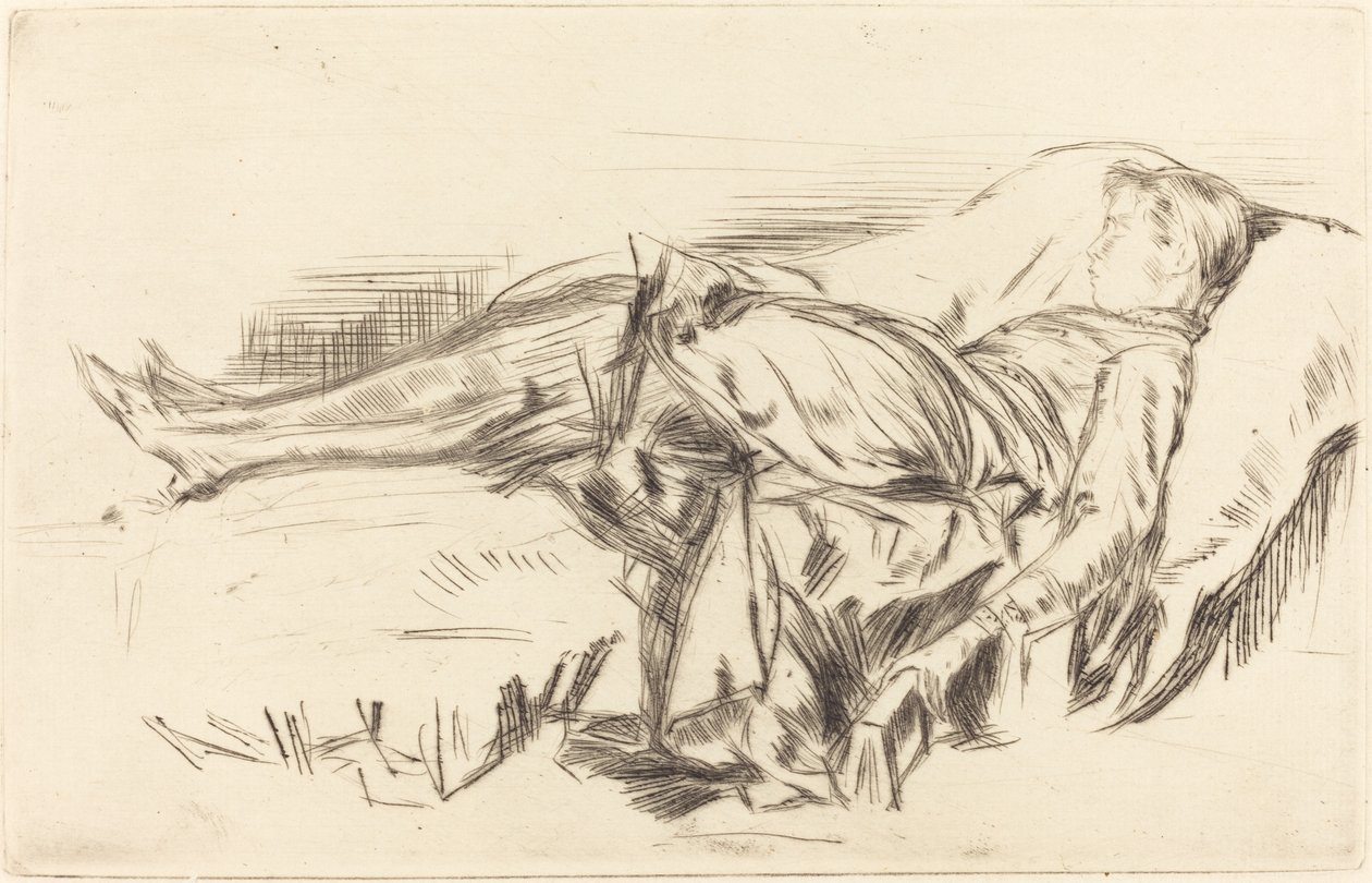 Egy gyerek a kanapén, 2. sz., c. 18731875. alkotó: James Abbott McNeill Whistler