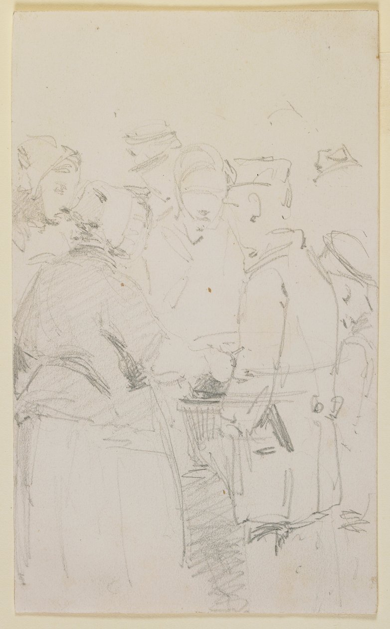 Alakcsoport egy brazier körül, 1858. alkotó: James Abbott McNeill Whistler