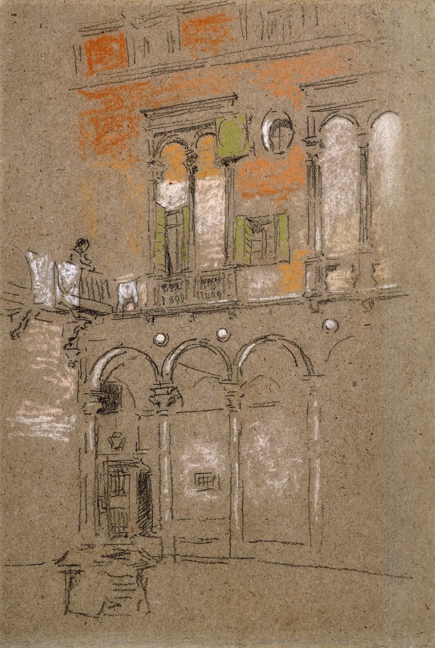 Egy velencei udvar, alkotó: James Abbott McNeill Whistler