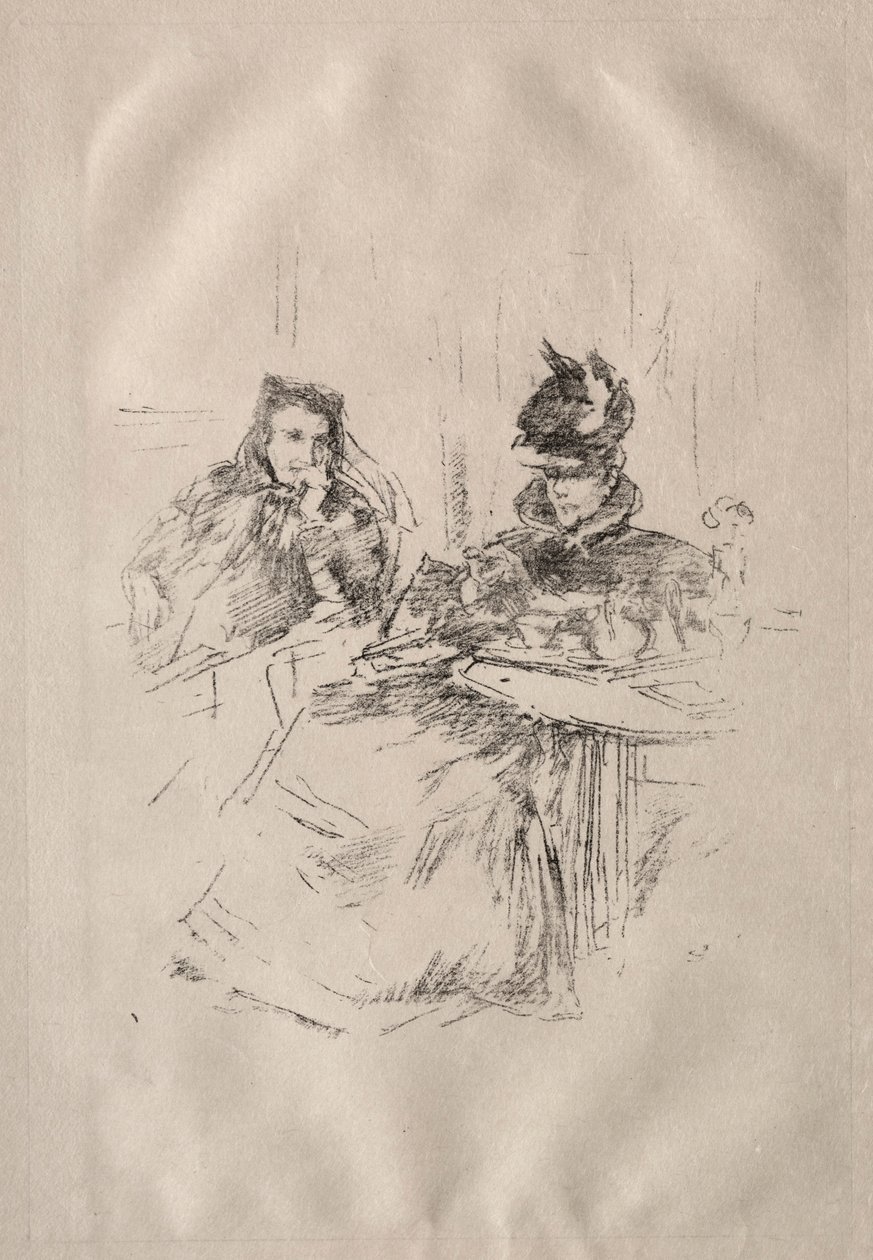 Délutáni tea, Mrs. Phillips és Mrs. Charles Whibley. alkotó: James Abbott McNeill Whistler