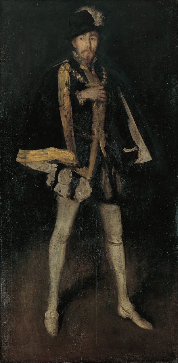 Arrange in Black, No. 3: Sir Henry Irving mint a spanyol Fülöp II, 1876, átdolgozva 1885. alkotó: James Abbott McNeill Whistler
