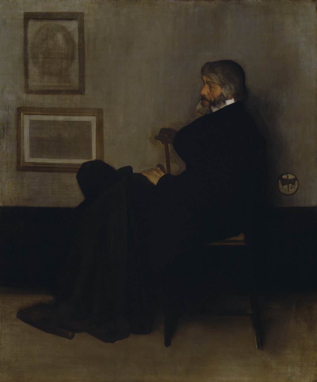 Elrendezés szürke és fekete színben, 2. sz.: Thomas Carlyle (1795-1881) portréja 1872-73 (olaj, vászon) alkotó: James Abbott McNeill Whistler