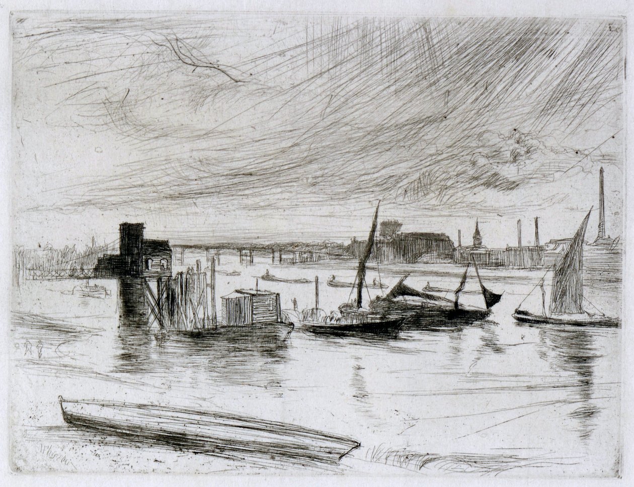 Battersea Dawn (Cadogan móló) alkotó: James Abbott McNeill Whistler