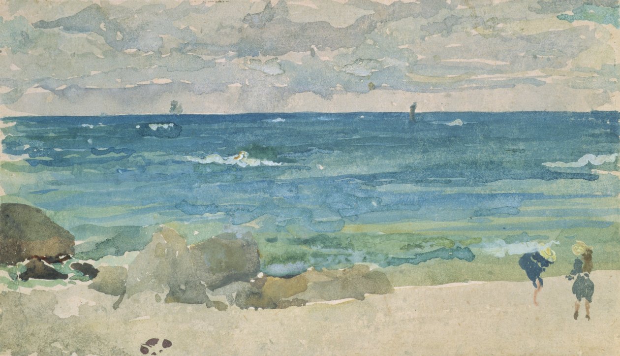 Tengerparti jelenet két figurával, 1885-90 alkotó: James Abbott McNeill Whistler