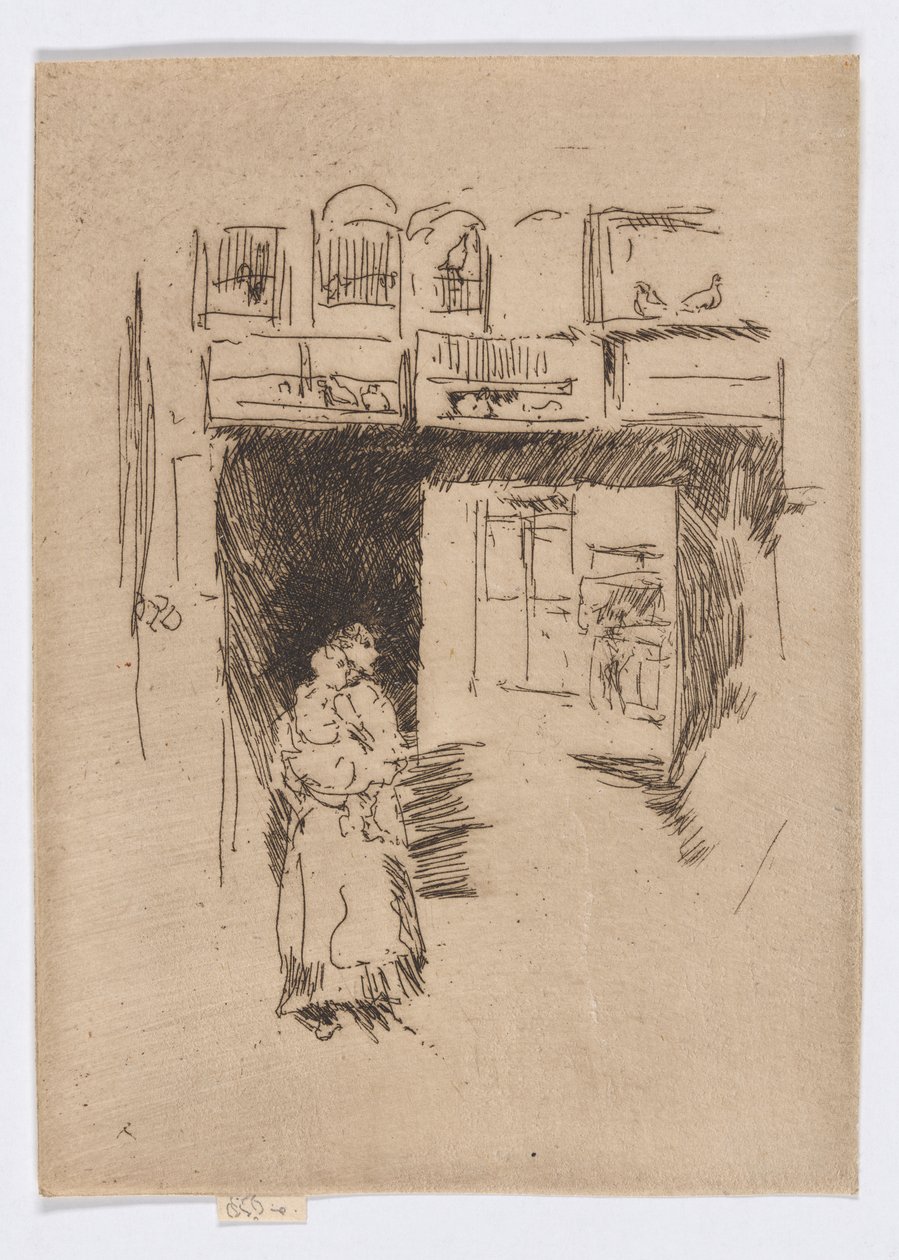 Bird Shop-Seven Dials, 1886-88 körül (metszet; tus, papír) alkotó: James Abbott McNeill Whistler