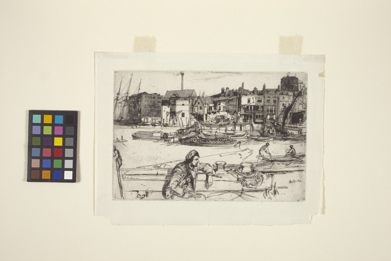 Black Lion Wharf (rézkarc) alkotó: James Abbott McNeill Whistler