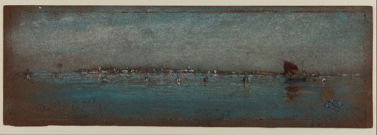 Kék és ezüst - Szigetek, Velence, 1879-80 (pasztell barna papíron) alkotó: James Abbott McNeill Whistler