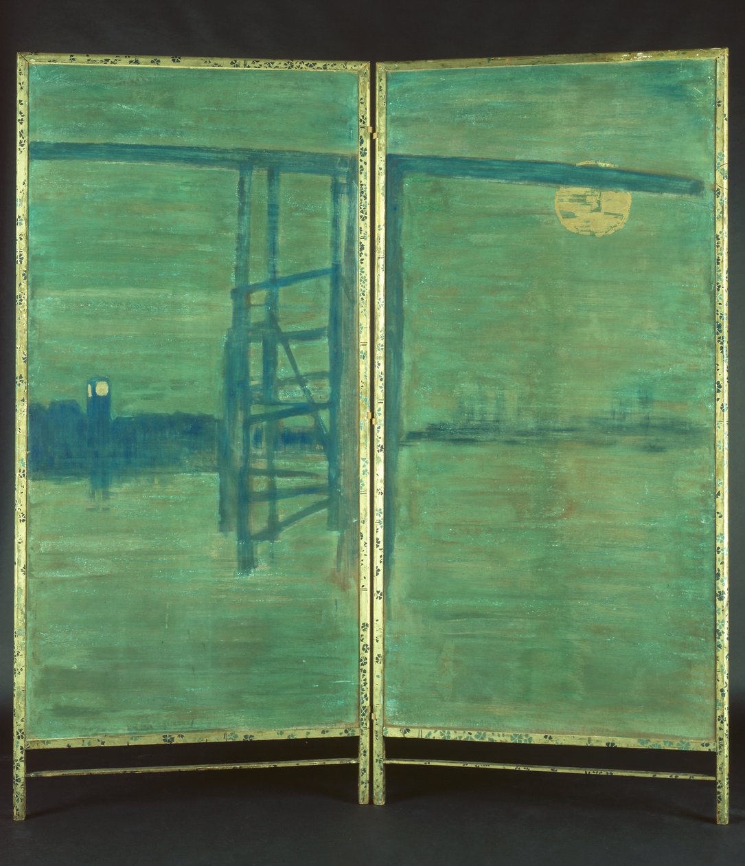 Kék és ezüst: képernyő, régi Battersea híddal alkotó: James Abbott McNeill Whistler