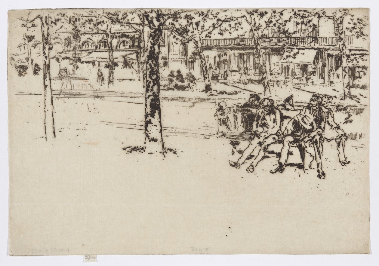 Boulevard Poissonière, Párizs, 1892-93 körül (metszet; tus, papír) alkotó: James Abbott McNeill Whistler