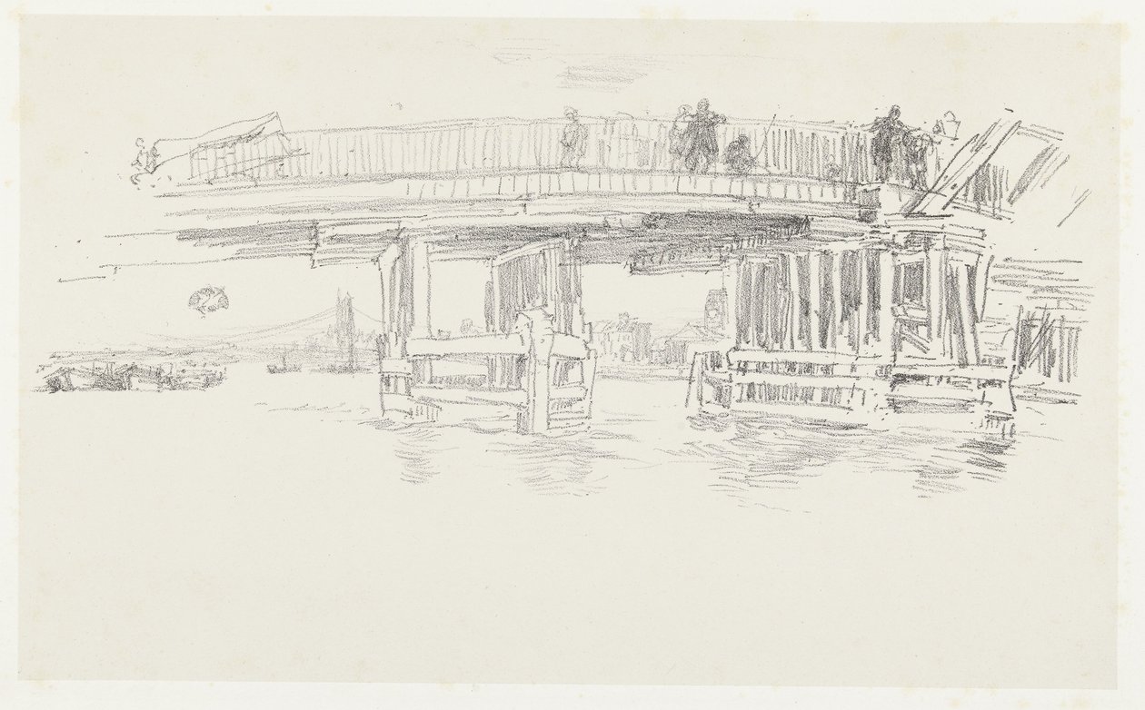 Híd a Temzén Régi Battersea híd alkotó: James Abbott McNeill Whistler