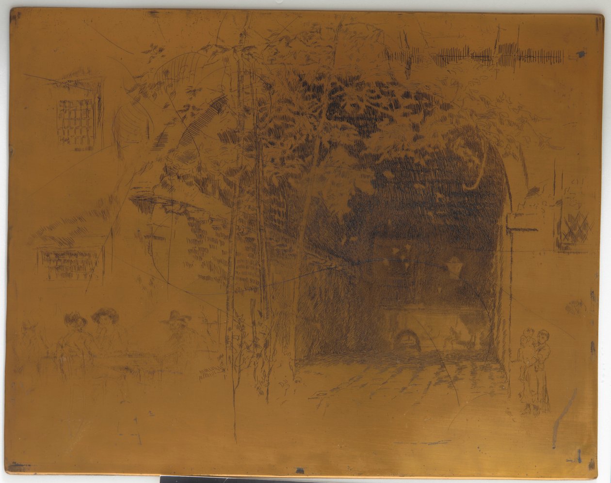 Törölt nyomdalemez a Traghetto számára, 2. sz., 1879-1880. alkotó: James Abbott McNeill Whistler