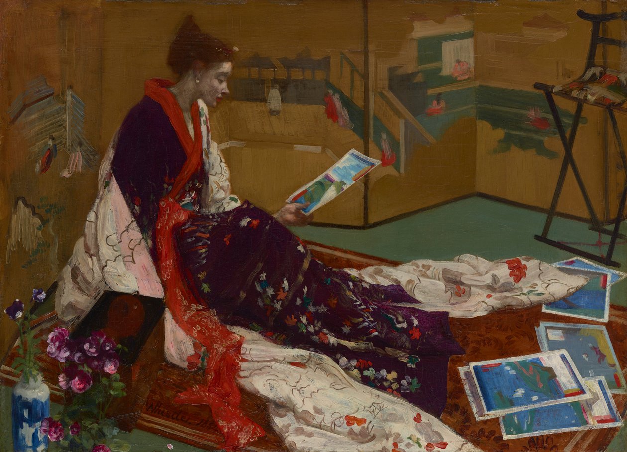 Caprice lila és arany színben: Az arany képernyő, 1864. alkotó: James Abbott McNeill Whistler