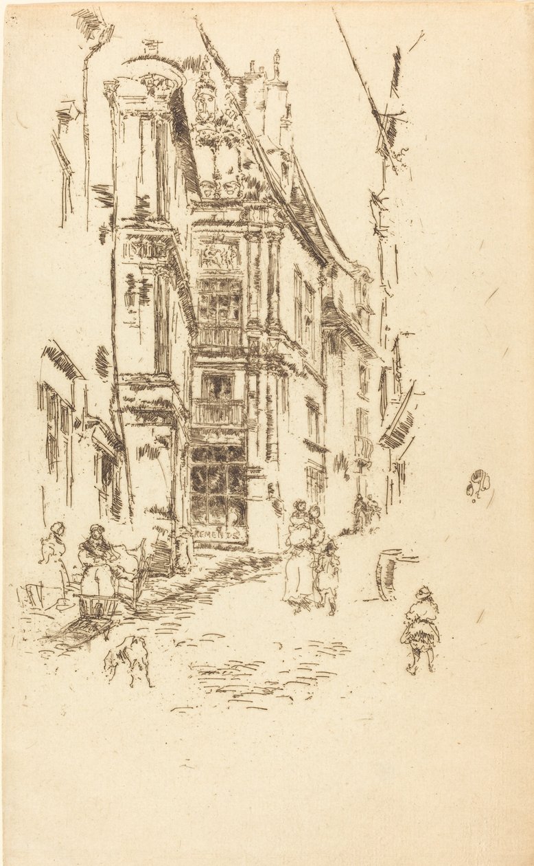 Kancellária, Loches, 1888. alkotó: James Abbott McNeill Whistler