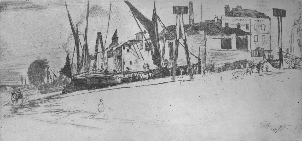 Chelsea Wharf, 1863, 1904 alkotó: James Abbott McNeill Whistler