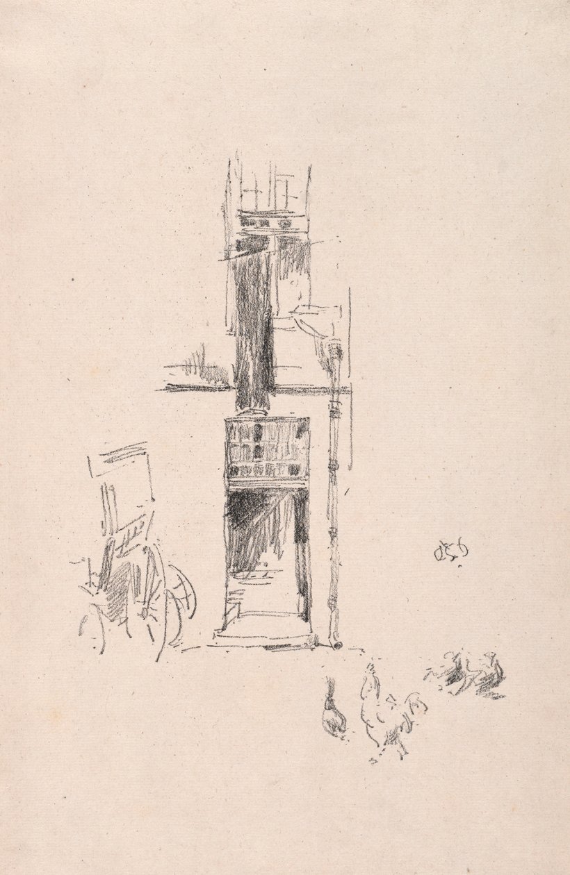 Kakasok és tyúkok, Hotel Colbert, 1891. alkotó: James Abbott McNeill Whistler