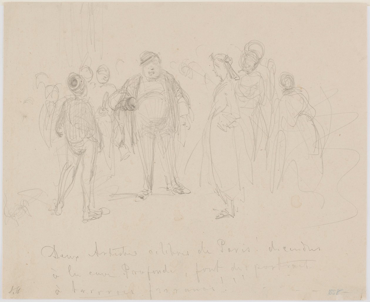 Párizs két híres művésze, 1858. alkotó: James Abbott McNeill Whistler