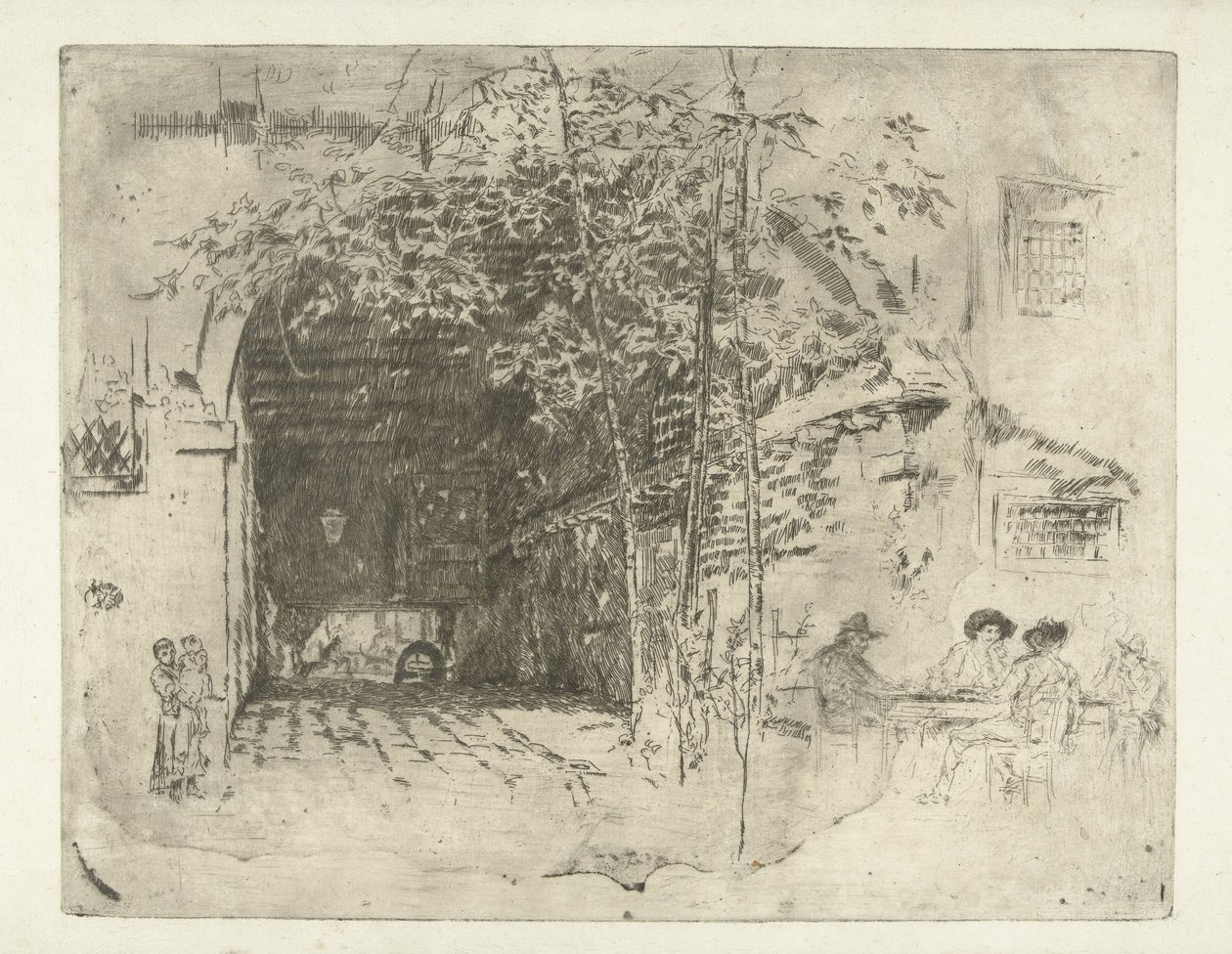 Átjáró egy ház alatt Velencében A traghetto Velence: Tizenkét rézkarc (sorozat címe) alkotó: James Abbott McNeill Whistler