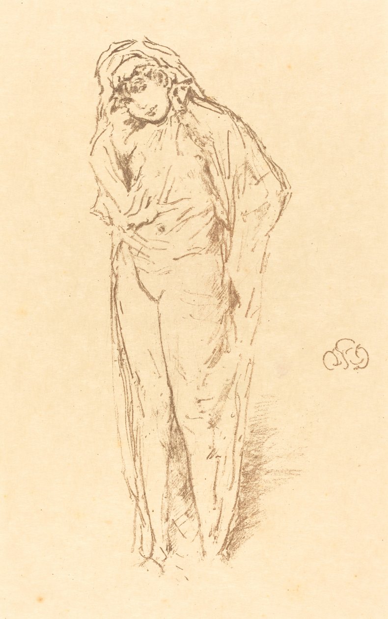 Drapírozott figura, álló, 1891. alkotó: James Abbott McNeill Whistler