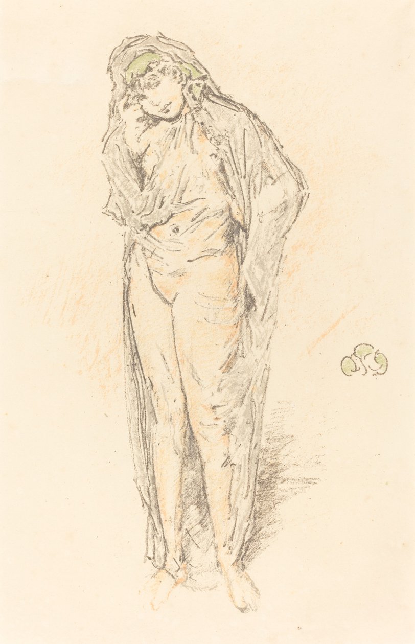 Drapírozott figura, álló, 1891. alkotó: James Abbott McNeill Whistler