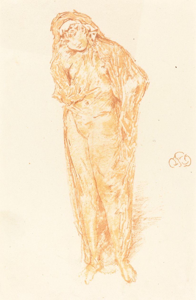 Drapírozott figura, álló, 1891. alkotó: James Abbott McNeill Whistler