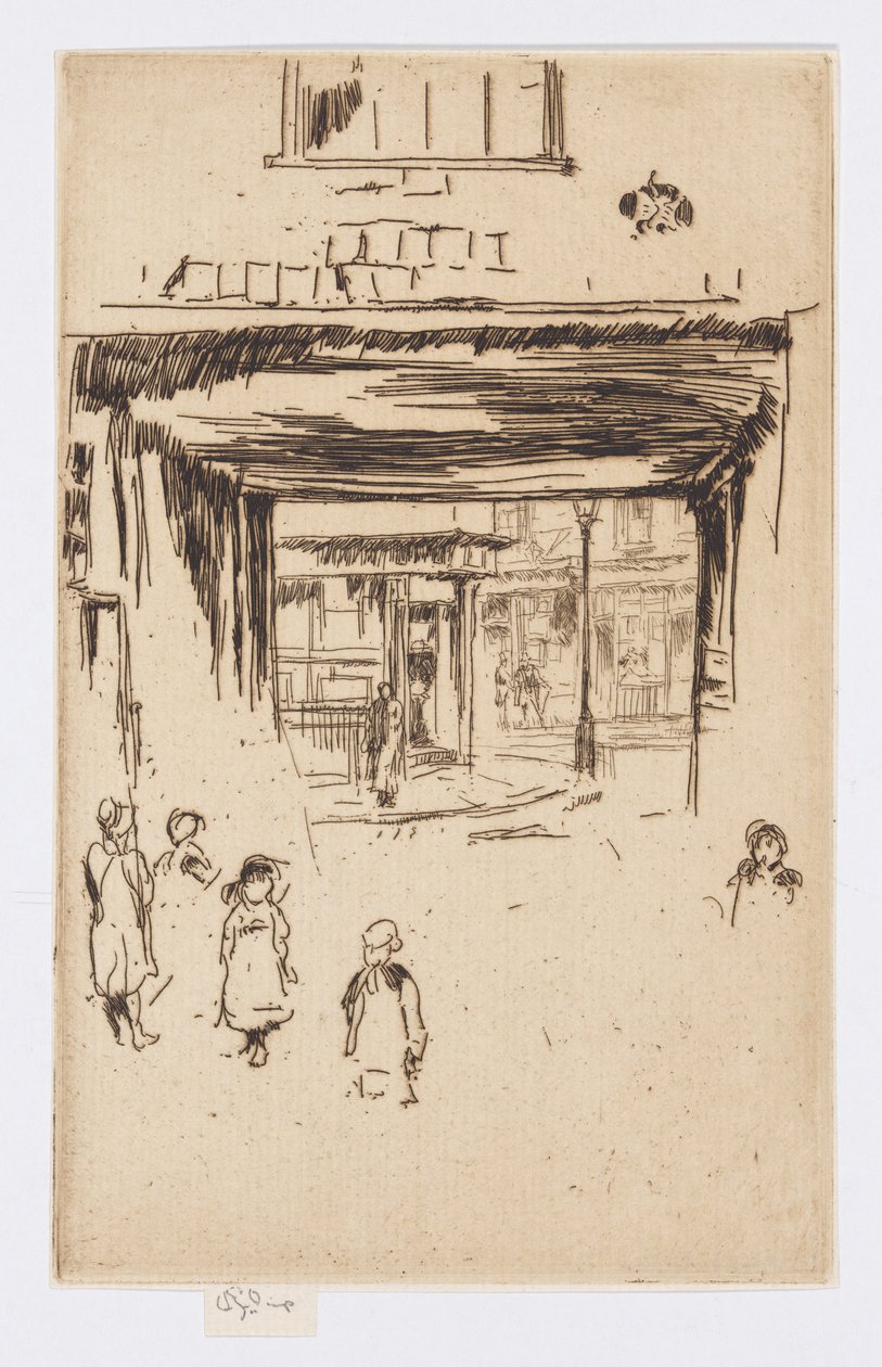 Drury Lane, 1880-81 körül (metszet; tus, papír) alkotó: James Abbott McNeill Whistler