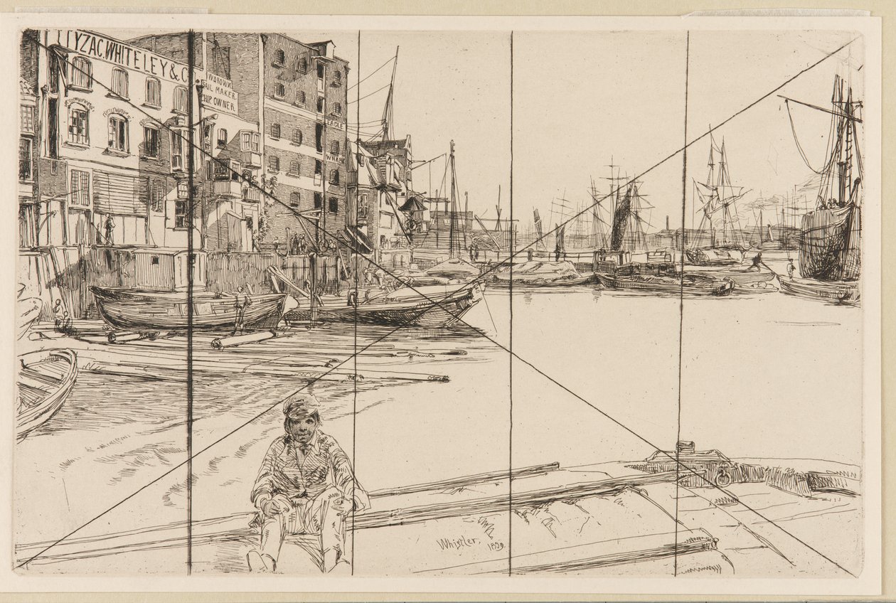 Eagle Wharf Tyzac Whiteley és Társa, 1859. alkotó: James Abbott McNeill Whistler