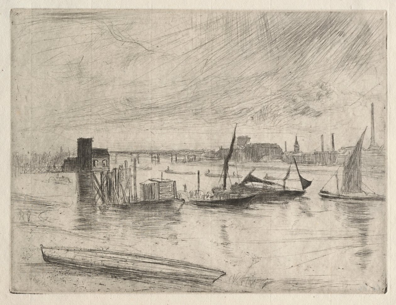Kora reggel Battersea, 1861. alkotó: James Abbott McNeill Whistler