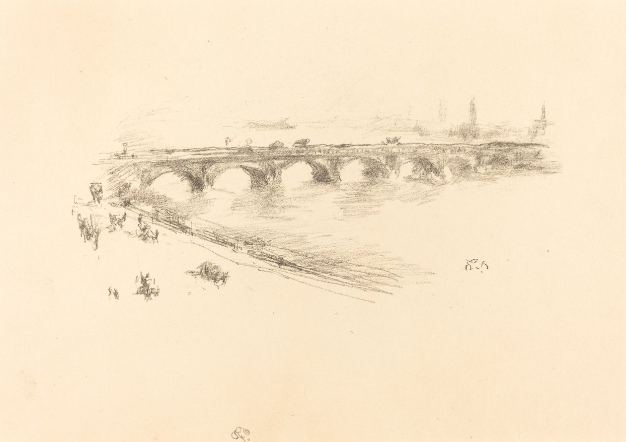 Este, Little Waterloo Bridge, 1896. alkotó: James Abbott McNeill Whistler