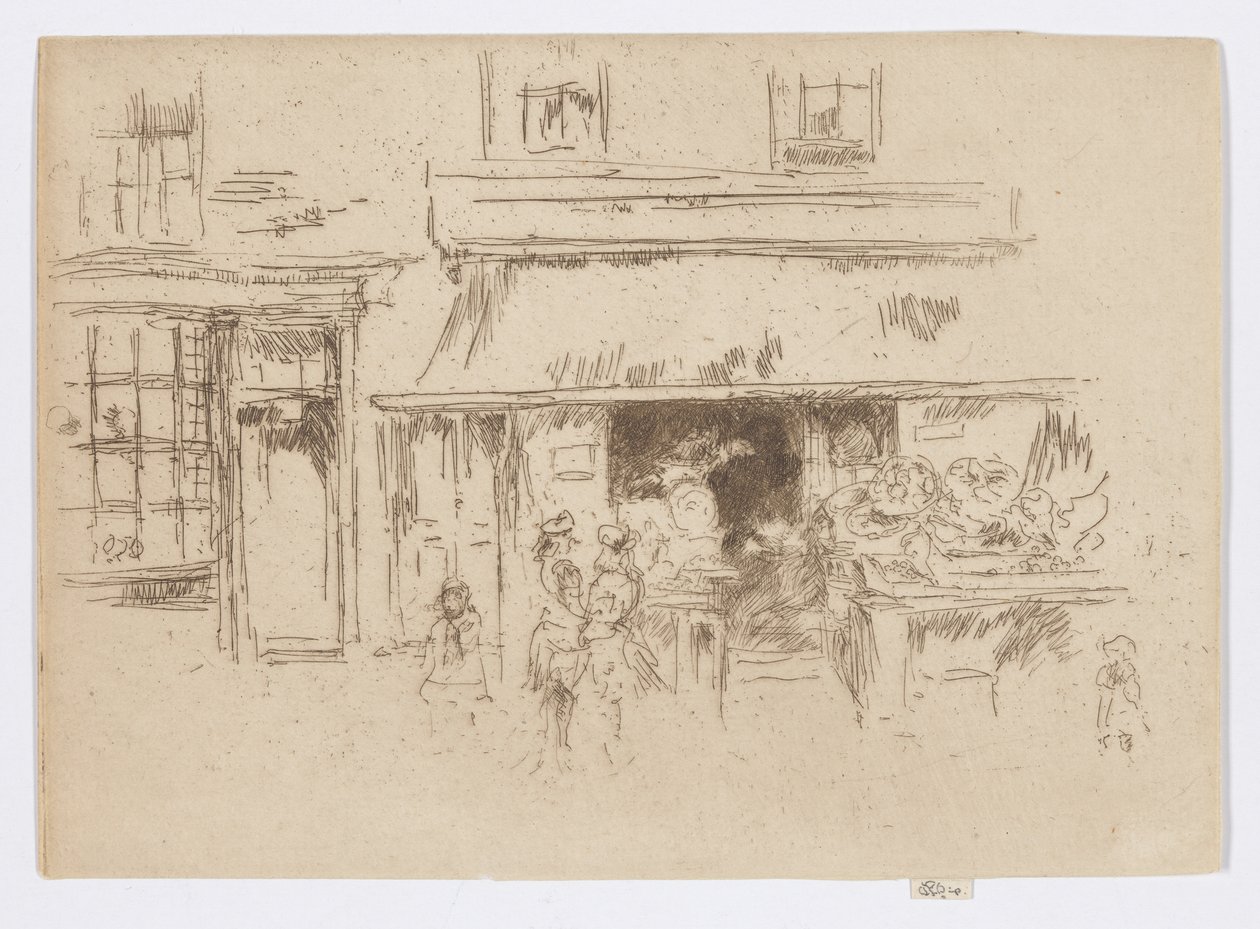 Exeter Street, 1886-88 körül (metszet; tinta, papír) alkotó: James Abbott McNeill Whistler