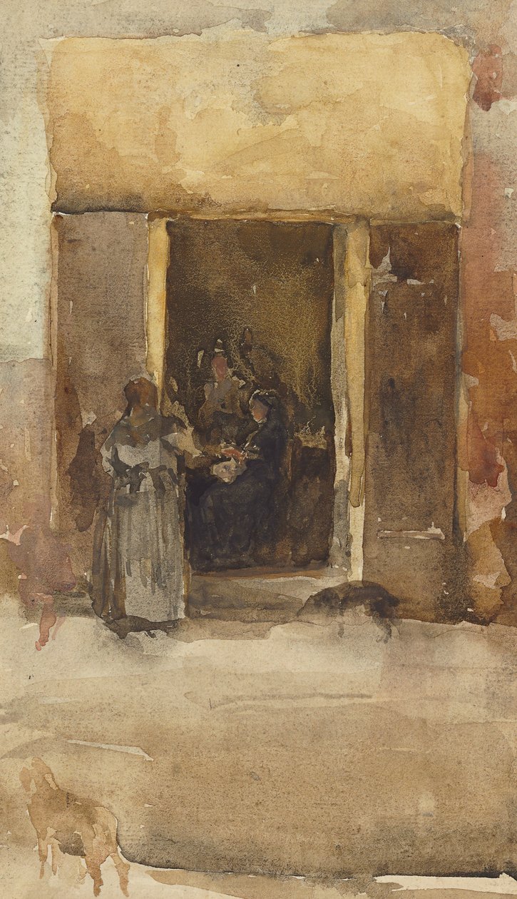 Figurák egy ajtóban, 1897-99 körül alkotó: James Abbott McNeill Whistler