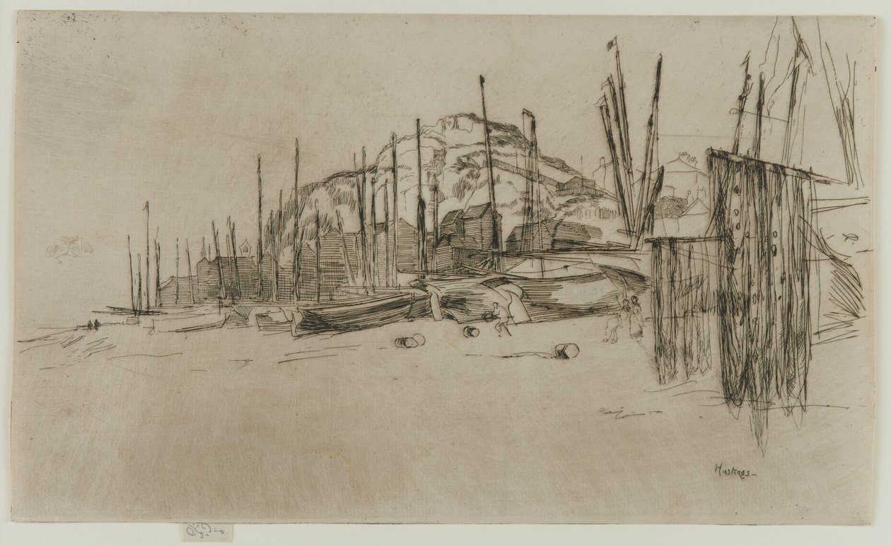 Halászhajók, Hastings, 1877. alkotó: James Abbott McNeill Whistler