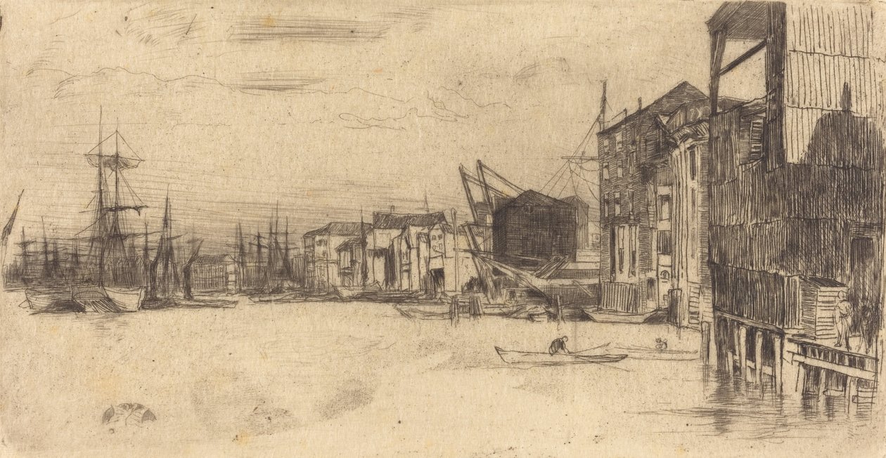 Free Trade Wharf, 1877. alkotó: James Abbott McNeill Whistler