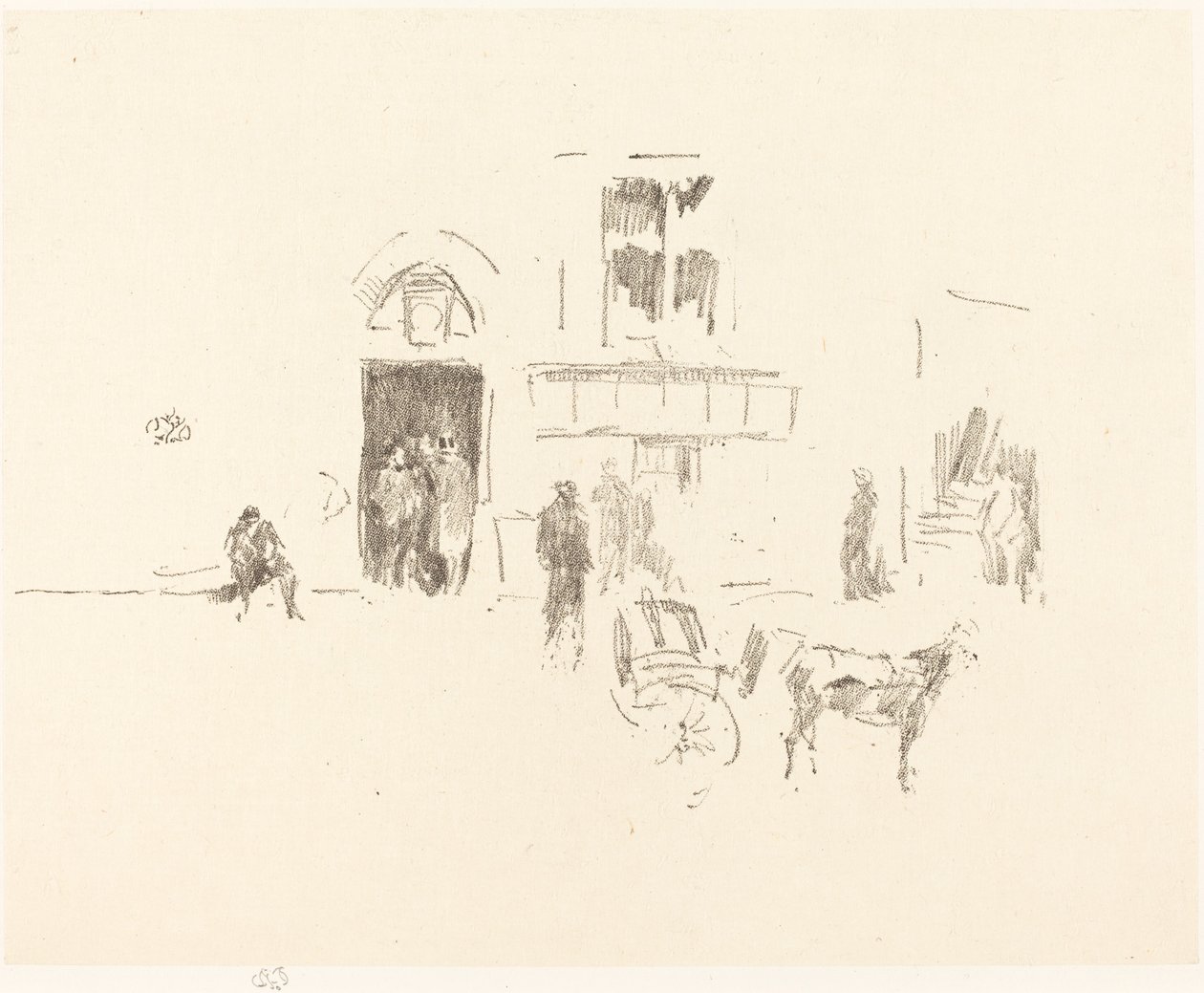 Gaiety Stage Door, 18791887. alkotó: James Abbott McNeill Whistler