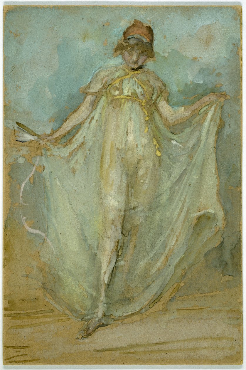Zöld és kék: A táncos, 1893 körül alkotó: James Abbott McNeill Whistler