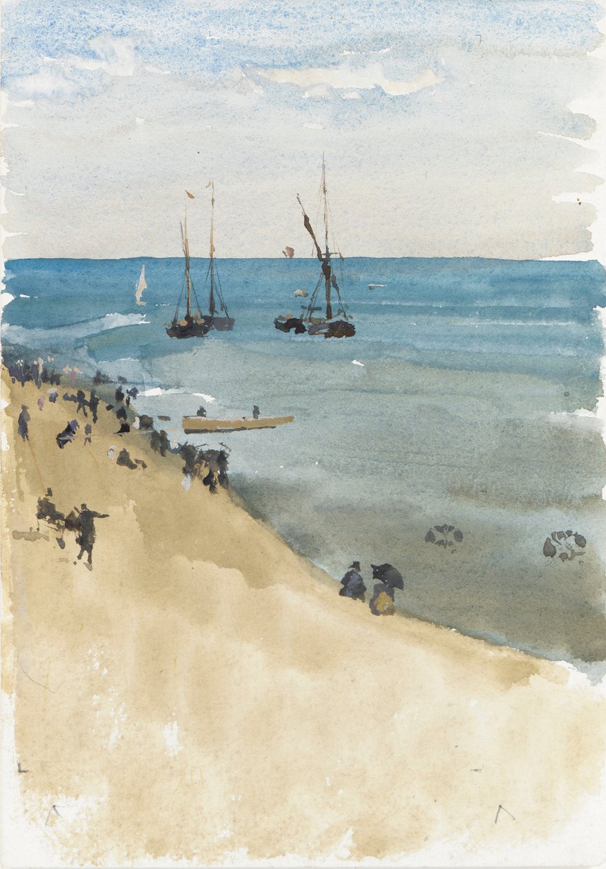 Zöld és ezüst – The Bright Sea, Dieppe, 1883-85 körül (akvarell és gouache papíron) alkotó: James Abbott McNeill Whistler
