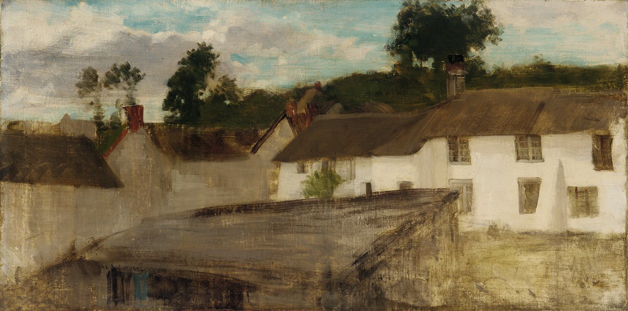 Zöld és ezüst: The Devonshire Cottages, 1883 vagy 1884. alkotó: James Abbott McNeill Whistler