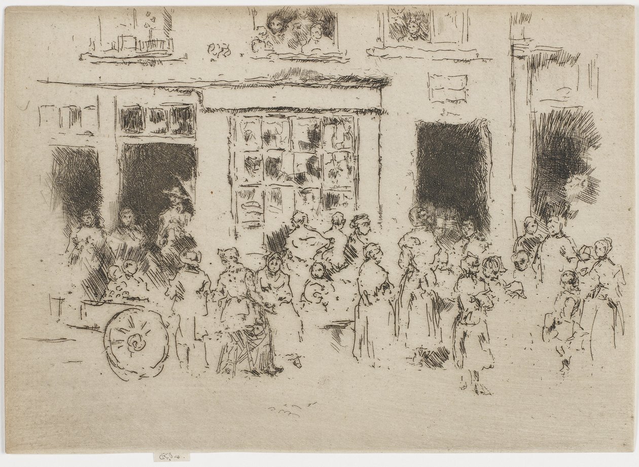 High Street, Brüsszel, 1887 (rézkarc papírra) alkotó: James Abbott McNeill Whistler