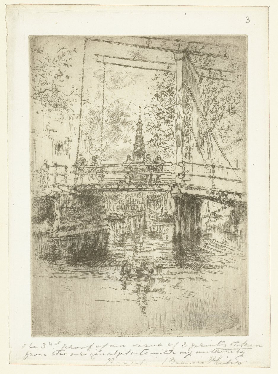 Kis felvonóhíd Amszterdamban Little Drawbridge, Amszterdam alkotó: James Abbott McNeill Whistler