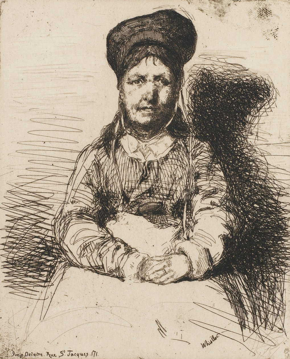 La Retameuse. A tizenkét rézkarc egyike a természetből A francia díszlet, 1858. alkotó: James Abbott McNeill Whistler