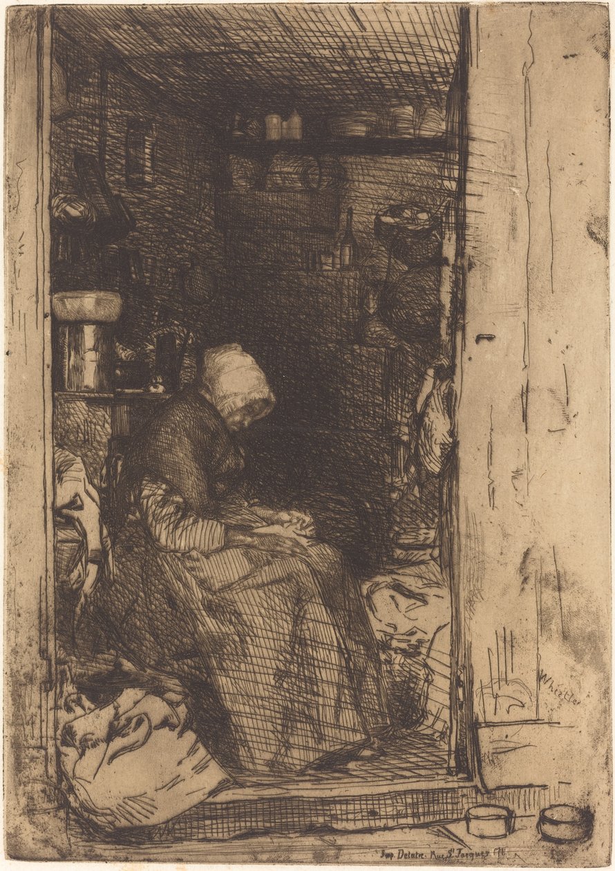 A rongyos öregasszony, 1858. alkotó: James Abbott McNeill Whistler