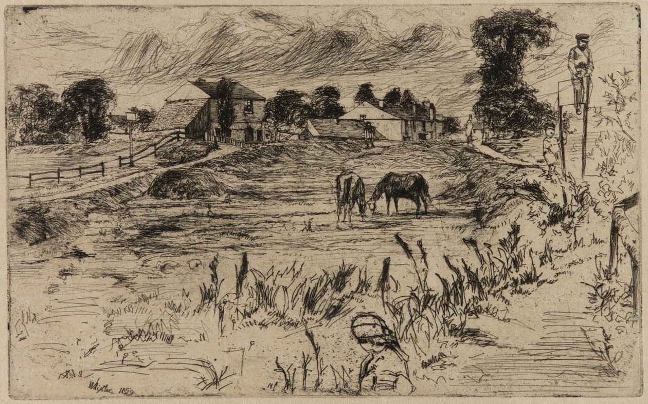 Táj lovakkal, 1859. alkotó: James Abbott McNeill Whistler