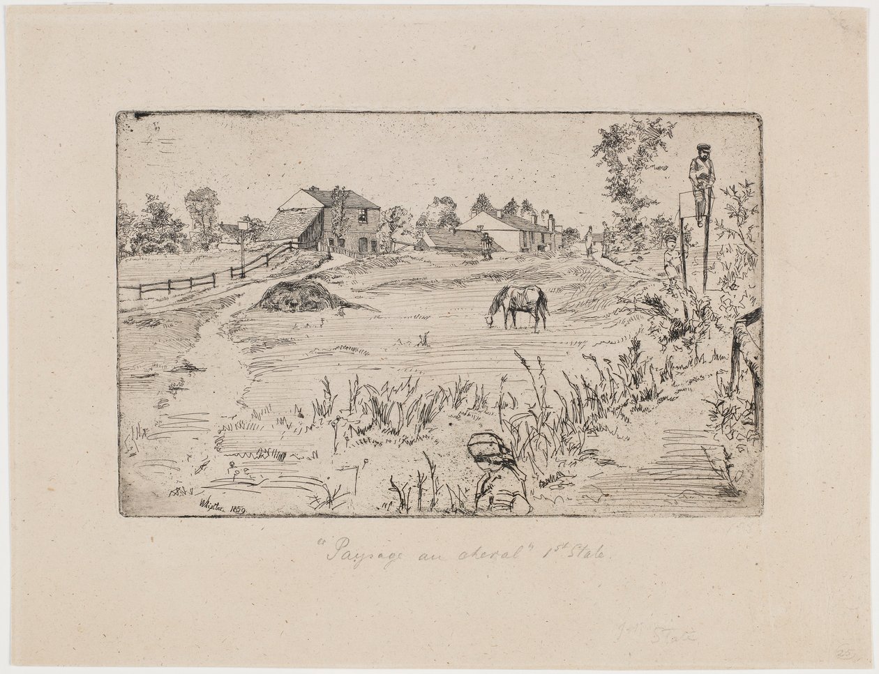 Táj lovakkal, 1859. alkotó: James Abbott McNeill Whistler
